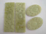 Appraisal: Four carved jade plaques largest approx x cm