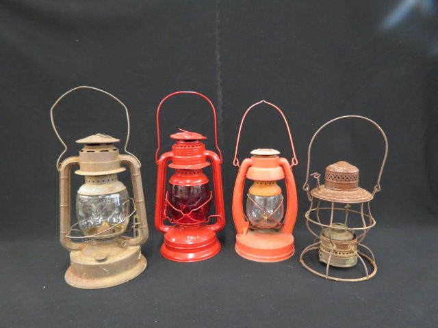 Appraisal: Old Lanterns one Railroadtype with red globe