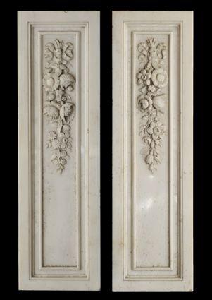 Appraisal: PAIR OF ENGLISH MARBLE CHIMNEYPIECE JAMBS in