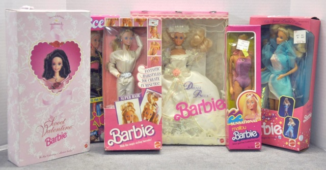 Appraisal: Six Collectible BarbiesBy Mattel Including Dream Bride Teen Scene Evening