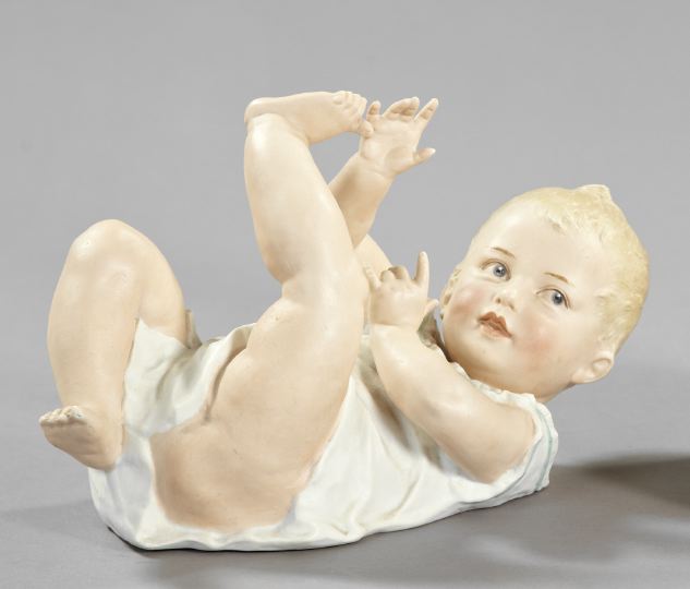 Appraisal: German Polychromed Biscuit Porcelain Figure of an Infant first quarter