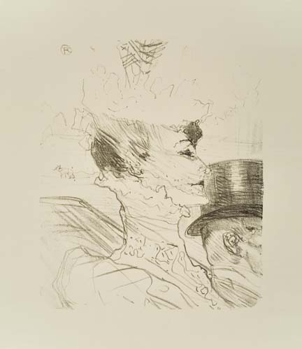 Appraisal: HENRI TOULOUSE-LAUTREC Yvette Guilbert Saluant le Public Lithograph printed in