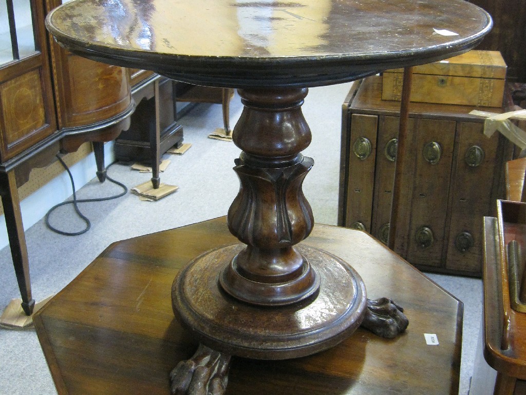 Appraisal: Regency mahogany pedestal occasional table cut down