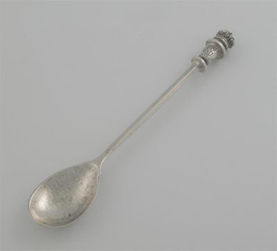 Appraisal: By Omar Ramsden A cast modern rattail spoon commemorating the