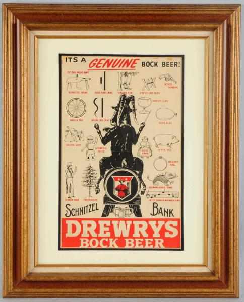 Appraisal: Drewry's Bock Beer Schnitzel Bank Poster Some tape marks along