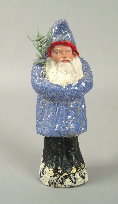 Appraisal: Blue paper mache belsnickle ca h