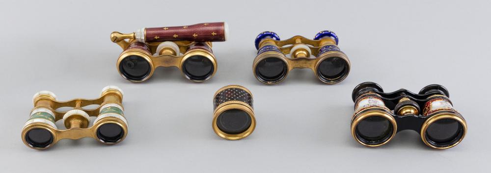 Appraisal: COLLECTION OF FOUR OPERA GLASSES AND A MINIATURE TELESCOPE LATE