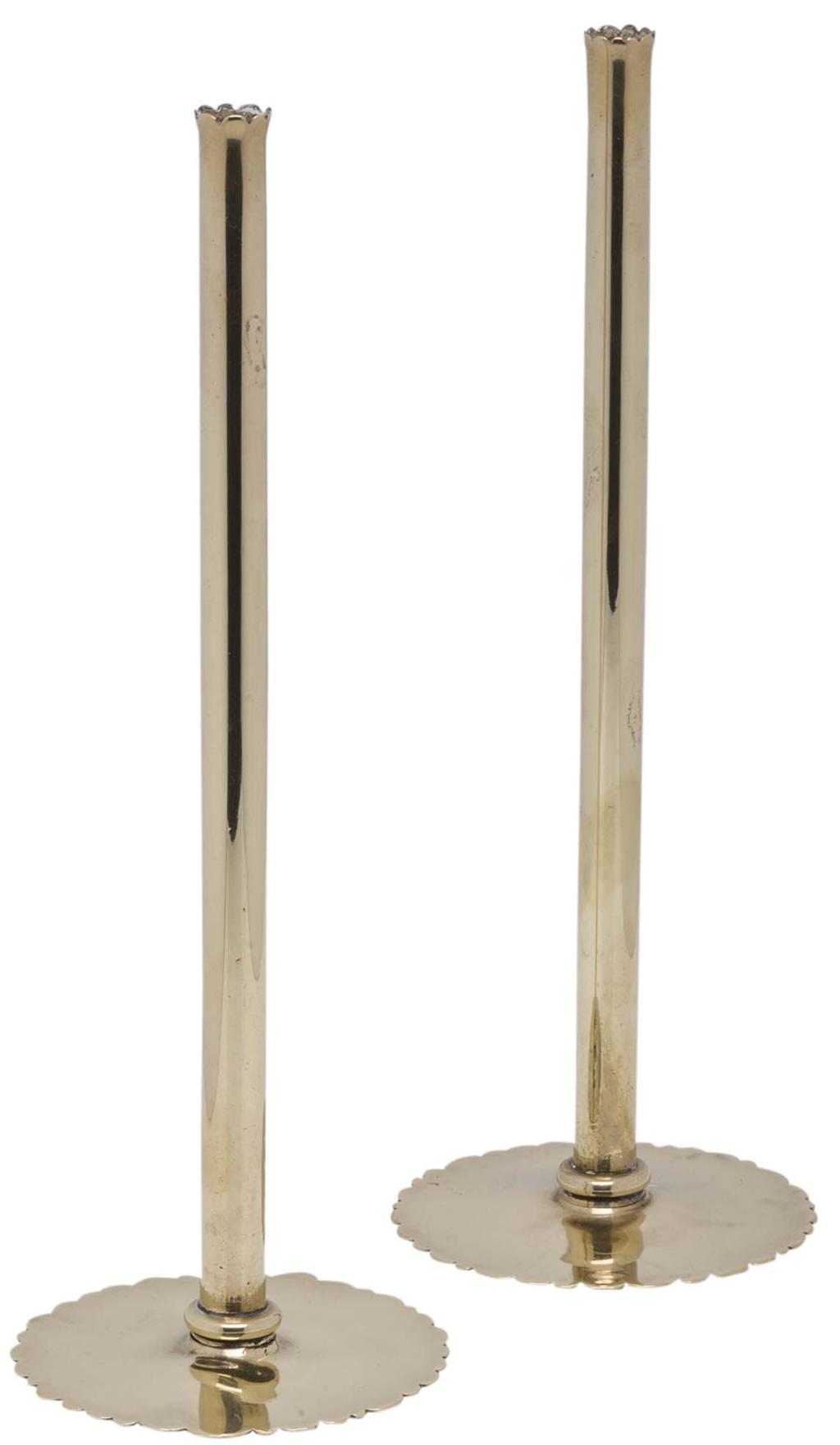 Appraisal: JOSEF HOFFMANN - FOR WIENER WERKST TTE PAIR OF BRASS