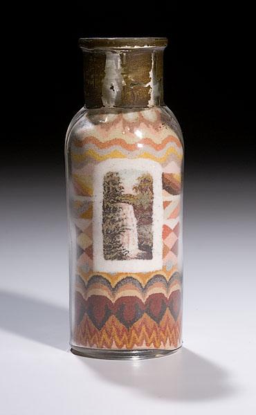 Appraisal: SANDBOTTLE FEATURING MINNEHAHA FALLS MINNESOTA mid- th century in a