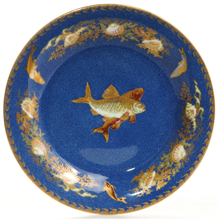 Appraisal: Wedgwood England plate swimming fish powder blue lustre h