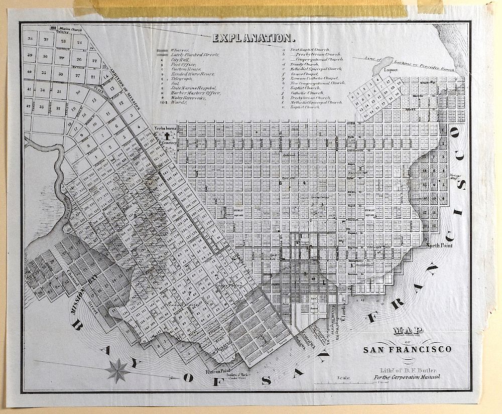 Appraisal: B F Butler Map of San Francisco B F Butler