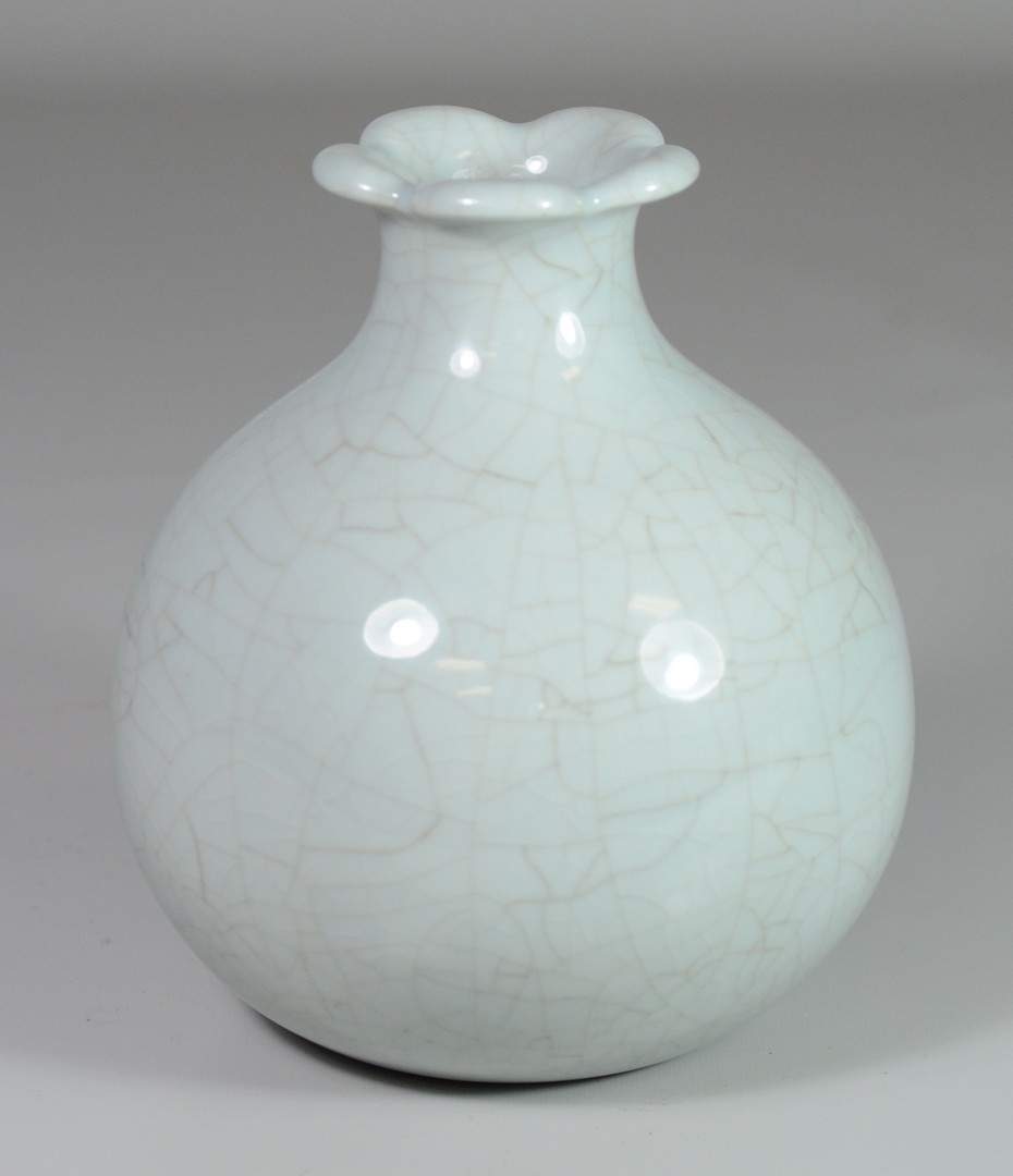 Appraisal: Chinese Celadon Vase with crackle glaze mark to base h