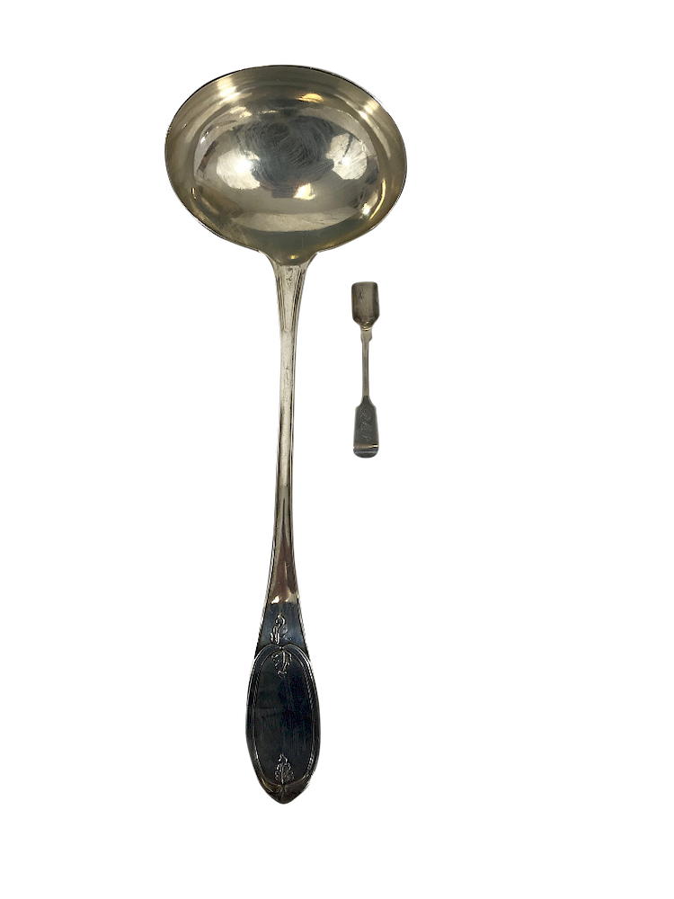 Appraisal: Frederick Chaffee Silver Sugar Spoon Frederick A Chaffee Pittsfield MA