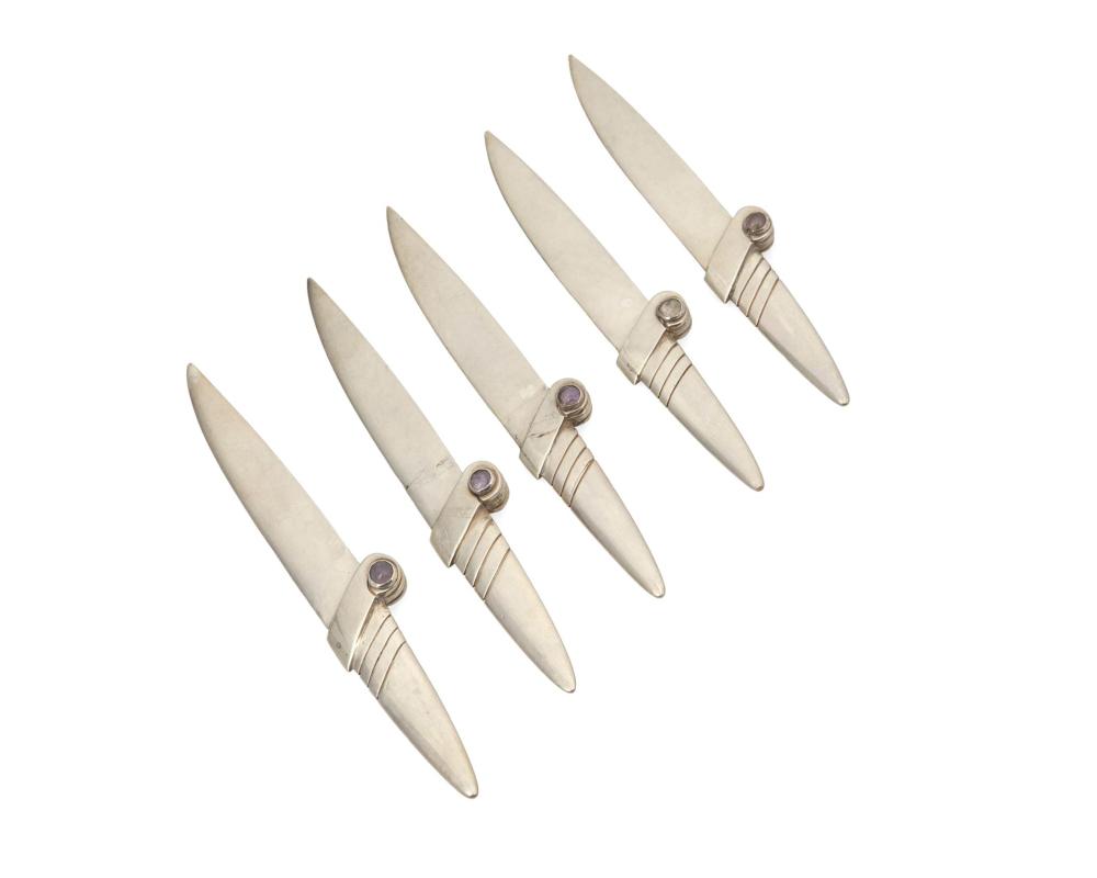 Appraisal: A group of William Spratling sterling silver fruit knives William