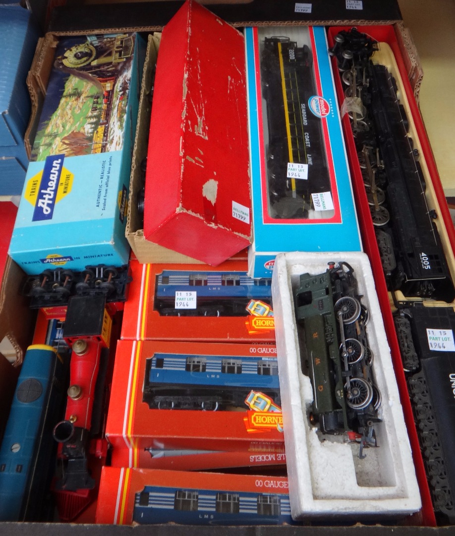 Appraisal: A quantity of Hornby OO gauge coaches wagons rolling stock