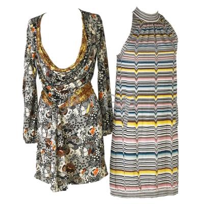 Appraisal: MISSONI TWO VINTAGE DRESSES Size Stripped knit halter dress with