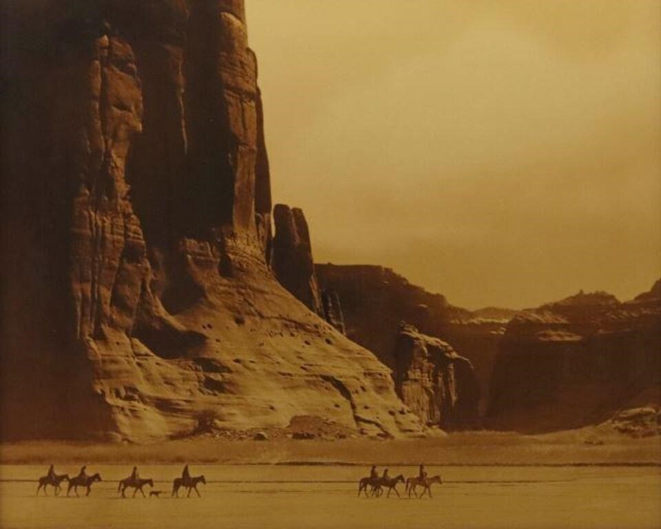 Appraisal: Framed Goldtone photograph Canyon de Chelly after the original photograph