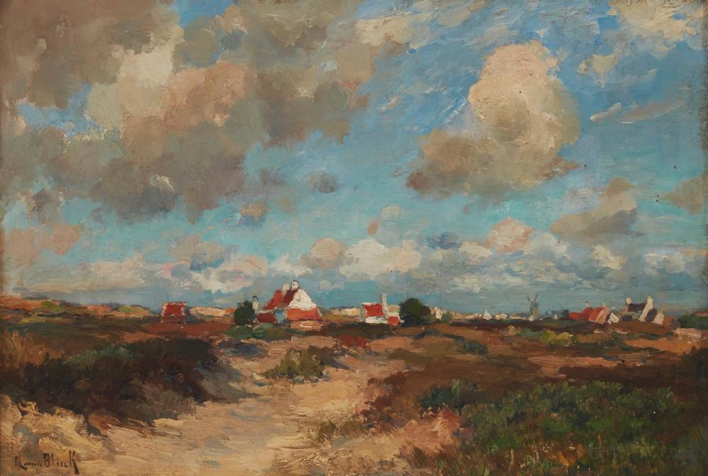 Appraisal: Maurice Blieck - Belgian Dutch landscape Oil on canvas laid