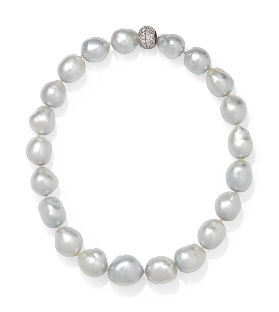 Appraisal: CULTURED BAROQUE SOUTH SEA PEARL NECKLACE CULTURED BAROQUE SOUTH SEA