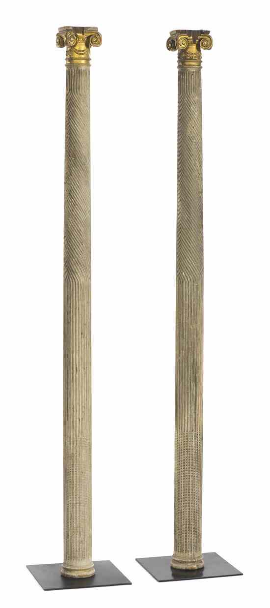 Appraisal: A Pair of Painted and Parcel Gilt Columns each of