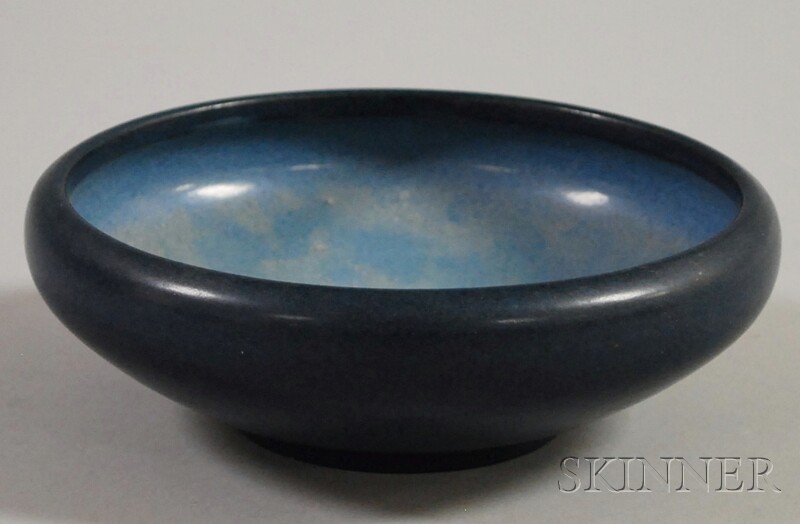 Appraisal: Marblehead Pottery Matte Blue Glazed Bowl Marblehead Massachusetts early th