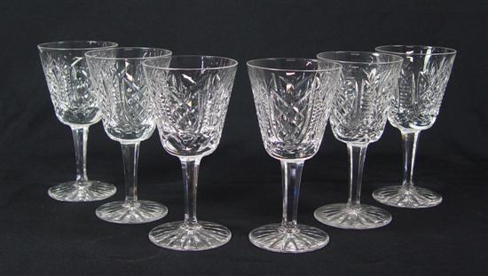 Appraisal: Six Waterford Wine Glasses Clare pattern Marked on base Excellent