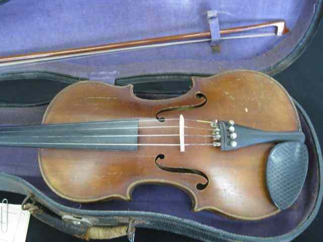 Appraisal: Antique German Violin with bow and case