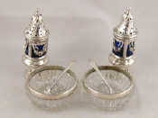 Appraisal: A pair of silver mounted cut glass salts Birmingham with