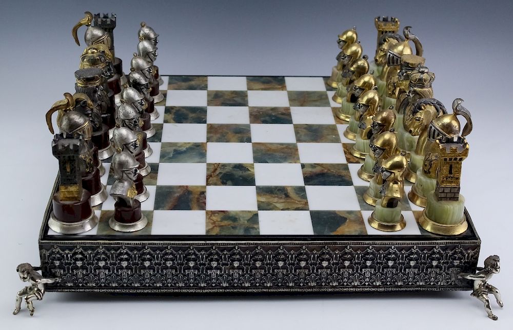 Appraisal: Giuseppe Vasari - Italy Complete Chess Set Giuseppe Vasari -