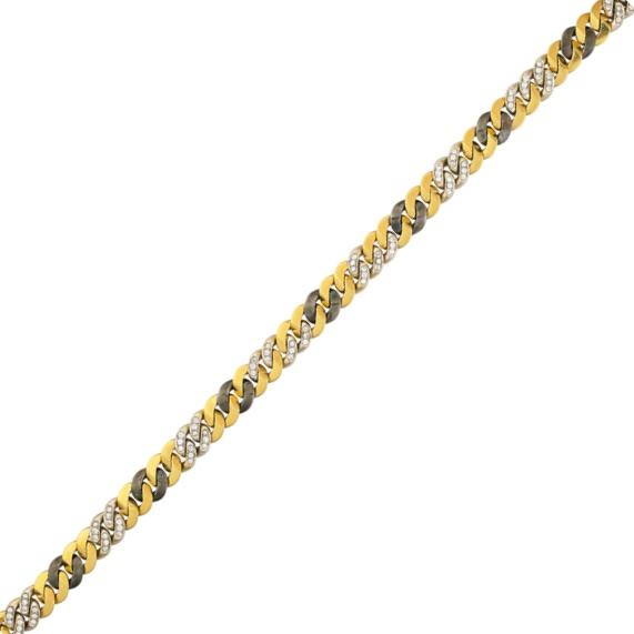 Appraisal: BULGARI K GOLD GUNMETAL DIAMOND NECKLACE White and yellow gold