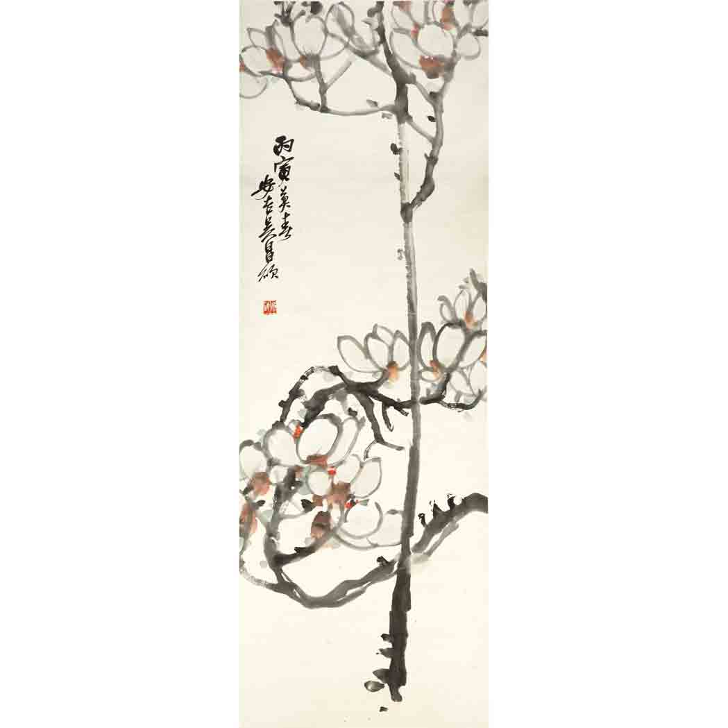 Appraisal: Chinese School th Century Hanging scroll blossoming tree Signed one