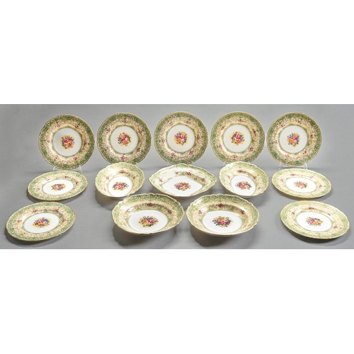 Appraisal: A Royal Worcester dessert service - printed and painted with