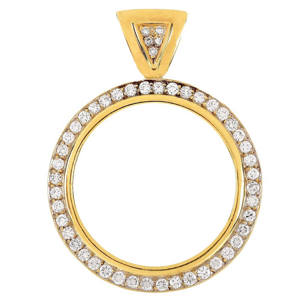 Appraisal: Carat Diamond and K Gold Pendant Approx Carat Round Brilliant