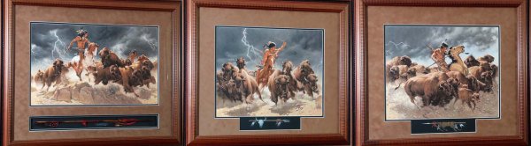 Appraisal: Frank McCarthy American - Three Limited Edition prints with custom