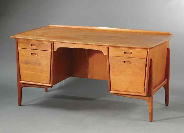 Appraisal: DANISH MID-CENTURY MODERN TEAK DESK Svend Madsen design for Sigurd