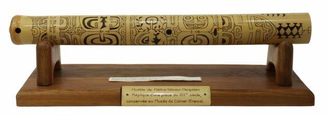 Appraisal: Replica of a Marquesan master tattooer's model pigment on bamboo