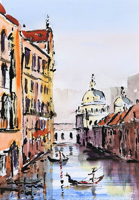 Appraisal: DENNIS WEEKS TH CENTURY Grand Canal Venice watercolour x cm