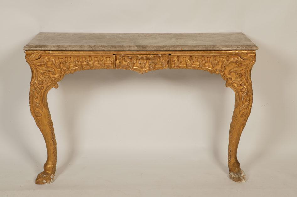 Appraisal: A GEORGE II STYLE IRISH MARBLE TOP SIDE TABLE the