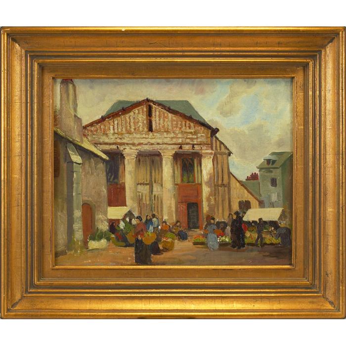 Appraisal: Jane Peterson American - Market Scene c oil on canvasboard