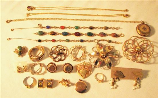 Appraisal: Jewelry Twelve gold-filled items including Krementz circle pin with pearls