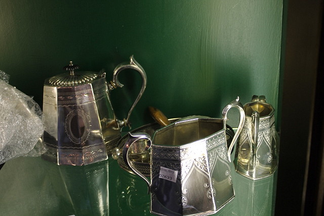 Appraisal: A COLLECTION OF MISCELLANEOUS PLATED WARES including a Victorian teaset