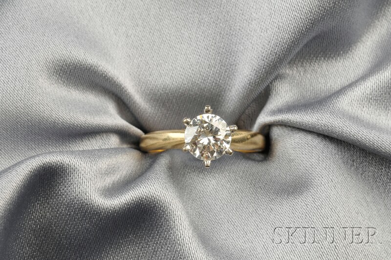 Appraisal: Diamond Solitaire prong-set with a full-cut diamond weighing cts kt