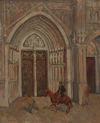 Appraisal: MARIAN KRATOCHWIL Polish - The Doorway of the Cathedral of