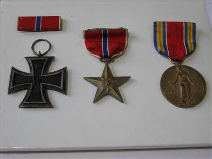 Appraisal: Collection of metal military pins and ribbons pcs