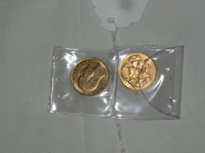 Appraisal: TWO VICTORIAN GOLD SOVEREIGNS and in capsules