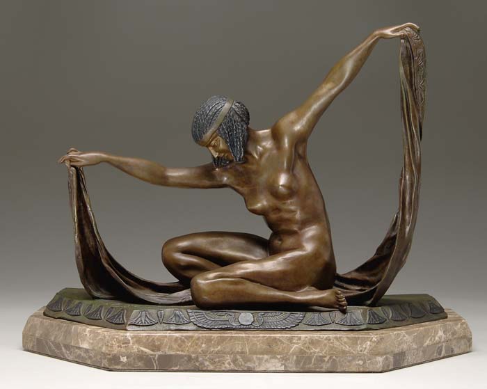 Appraisal: CLAIRE-JEANNE-ROBERTINE COLINET French - EGYPTIAN DANCER Fine bronze sculpture of