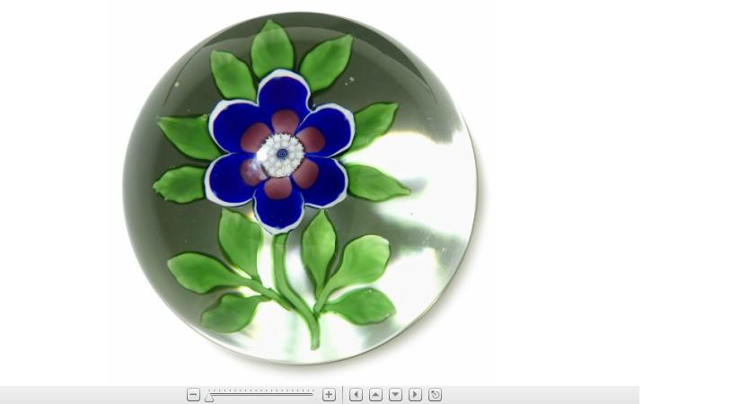 Appraisal: Unusual Antique Baccarat tri-color Primrose paperweight With a cobalt blue