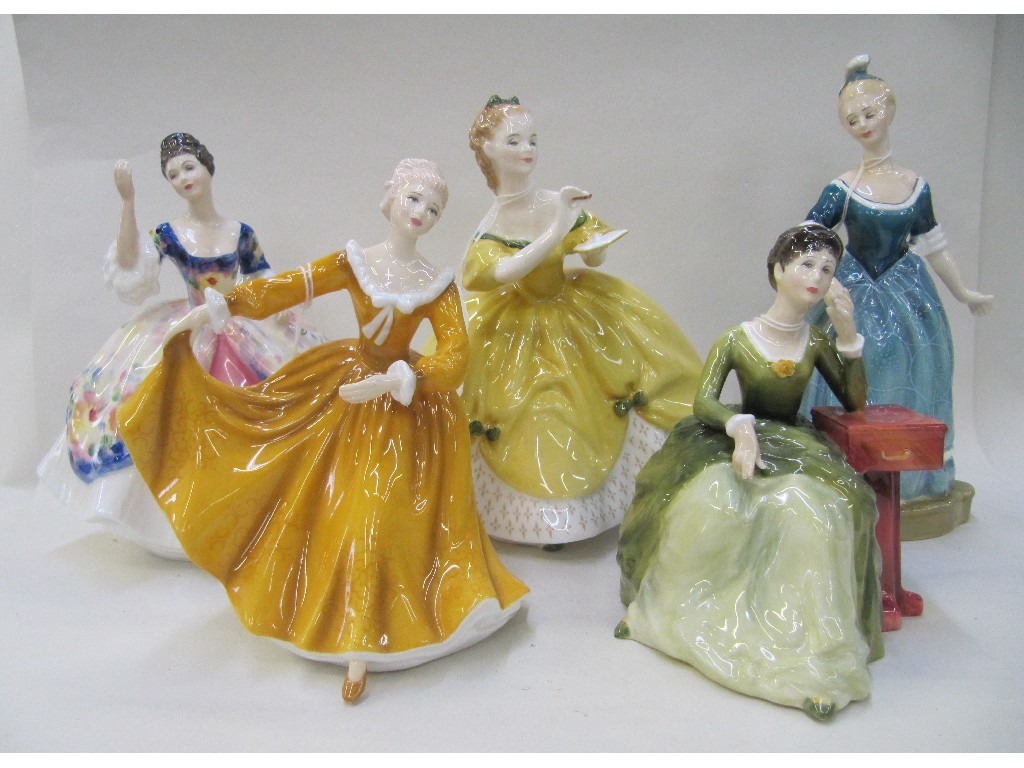 Appraisal: Five Royal Doulton figures Carolyn HN Kirsty HN with certificate