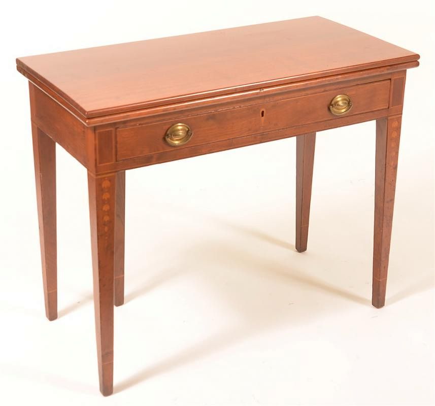 Appraisal: Baltimore Hepplewhite Mahogany Game Table Baltimore Hepplewhite Mahogany Inlaid Game