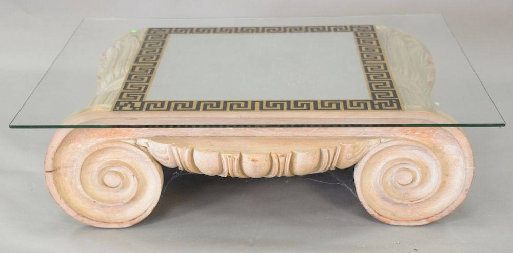 Appraisal: Large classical column capital made into a coffee table with